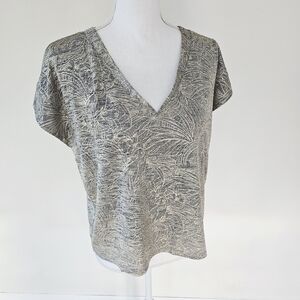 WHBM Metalic Gold Tropical Print T-shirt Large